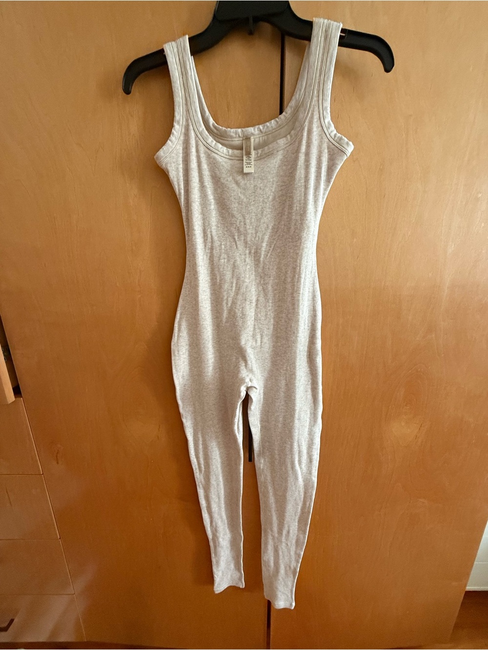Skin Ribbed Tank Jumpsuit - Light Gray